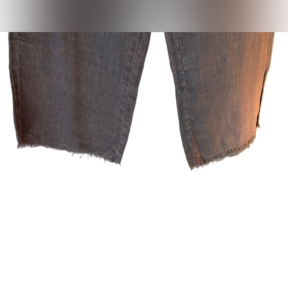 River + Sky Crop Linen West Coast Wide Leg Purple/Gray Drawstring Pull On Pant M - Picture 7 of 9